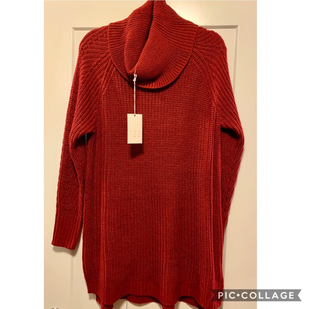 Maroon Long Turtleneck Sweater